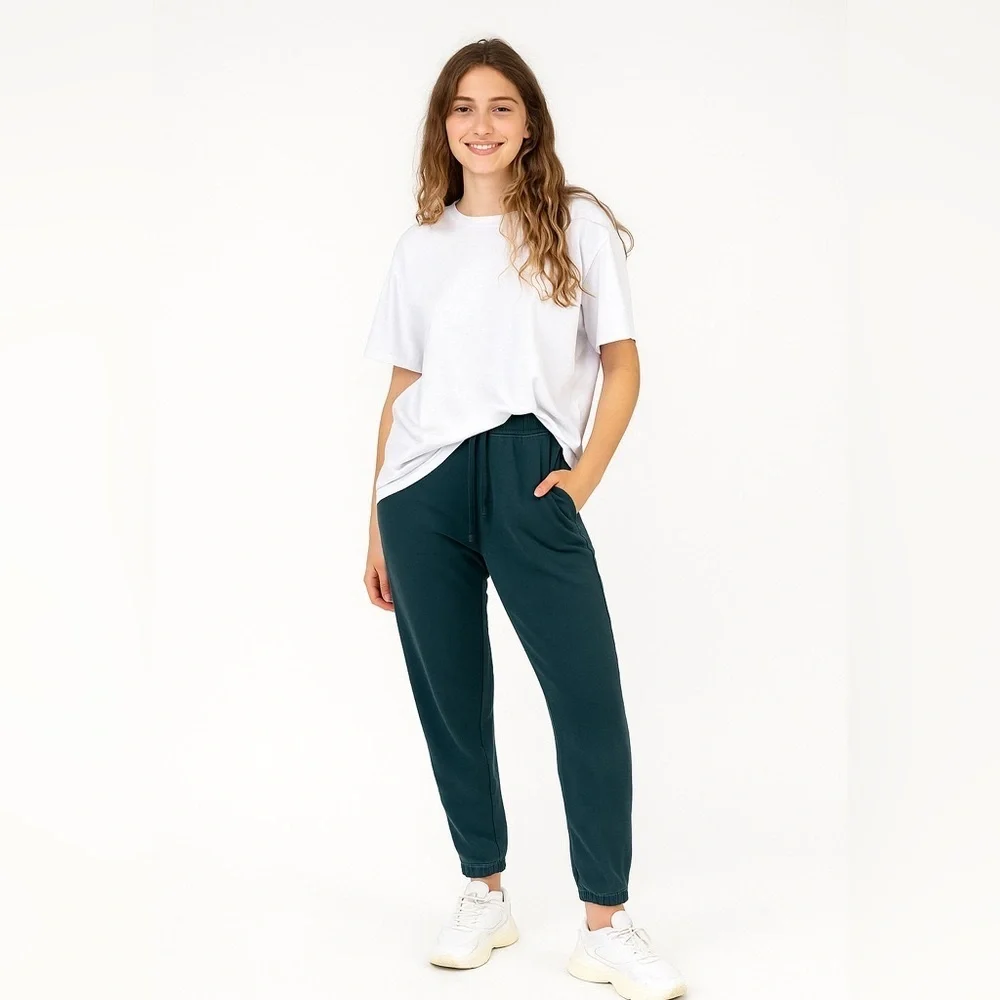 American Eagle Outfitters Teal Joggers Size M Streetwear Athleisure Distressed - Picture 15 of 15